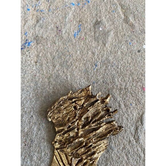 1978 REISINGER Judaica Gold Tone Modernist BURNING BUSH Brooch Pin Retsinger - Picture 11 of 11